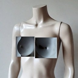 A mannequin torso with the Colour Invert censor style applied