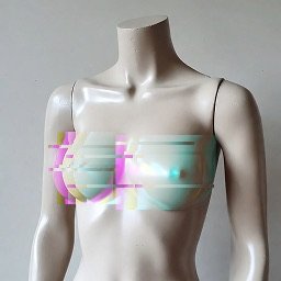 A mannequin torso with the Glitch censor style applied
